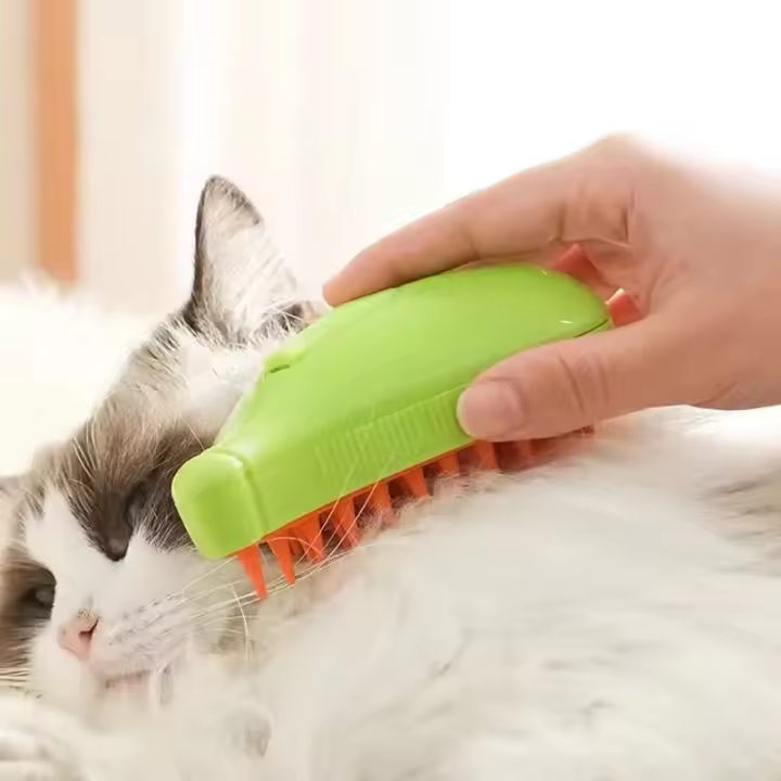 Cepillo De Baño Para Gatos Y Perros De Silicona Rosa Con Masaje Eléctrico Y Aparato De Spraying Herramienta De Peluquería Para Mascotas - 1