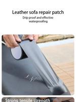 Parche De Cuero Artificial Resistente Al Agua Para Reparación De Scooters Motos Sillas Y Sofás DIY Negro Autoadhesivo - details 0