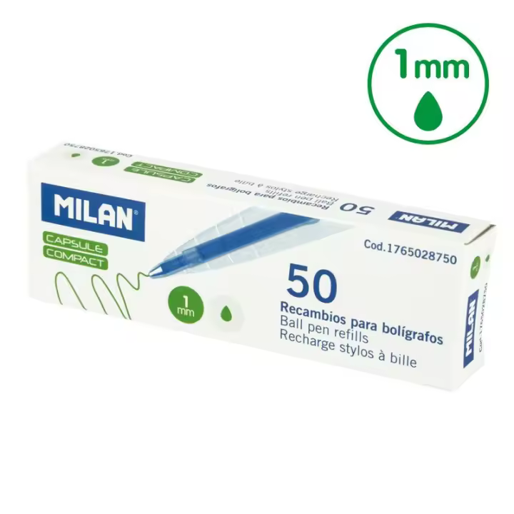 MILAN Caja 50 Minas de Recambio CAPSULE y COMPACT Verde - 1