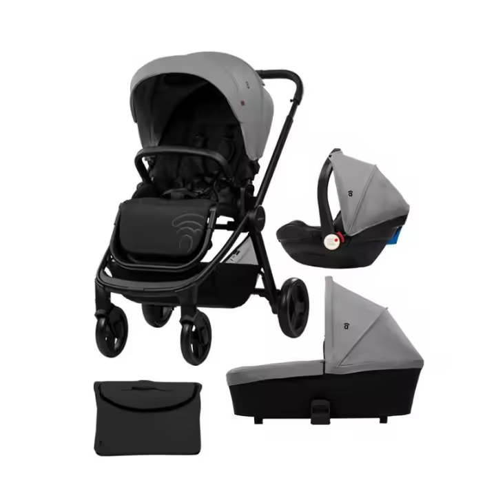 Asalvo Carrito Trío Gris Genius 2 Nube – Comodidad, Estilo y Versatilidad para tu Bebé - 1