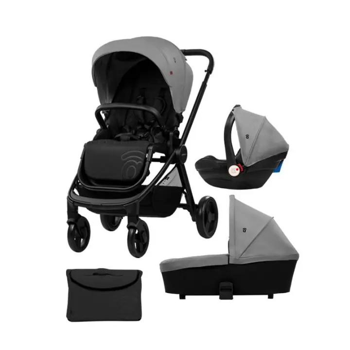 Asalvo Carrito Trío Gris Genius 2 Nube – Comodidad, Estilo y Versatilidad para tu Bebé - 1