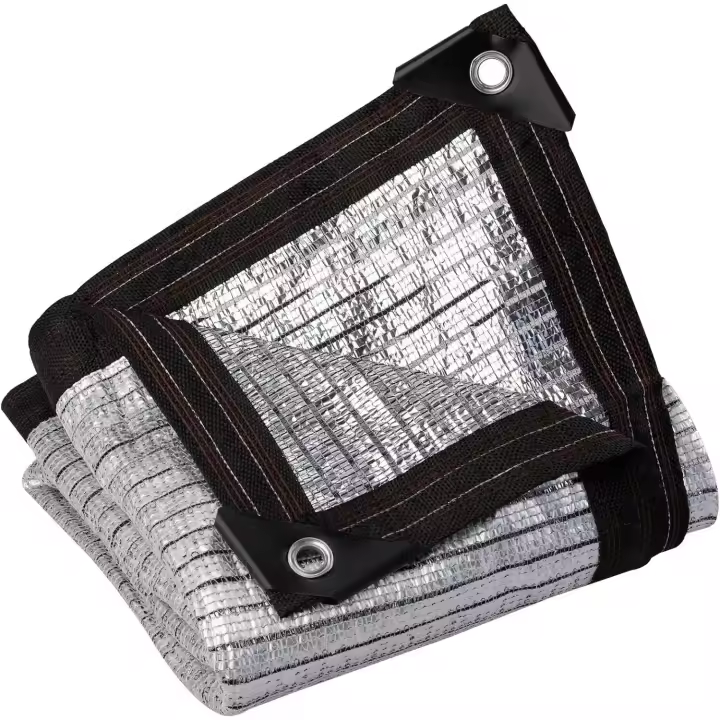 Malla de protección solar de aluminio reflectante, malla plateada, malla para invernaderos, flores, plantas, patios y césped. - 1