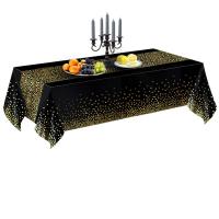 Mantel Rectangular Negro Y Oro 54x108 Pulgadas (137x274 Cm) Para Fiestas Suministros De Halloween Y Navidad Impermeable Desechable Resistente Al Aceite - details 0