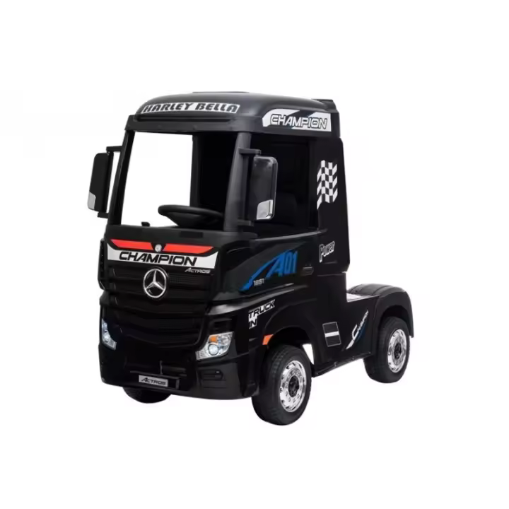 Mercedes Actros 12v, camión eléctrico para niños de gran tamaño con batería 12v, ruedas EVA y asiento de polipiel, luces, música y mando para padres - 1