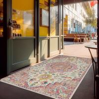 Carpetas Decorativas Retro Europeas De Goma Antideslizante Para Sala De Estar Y Habitaciones Lavables Mecánicamente Poliéster Modernas Tamaño Rectangular - details 2