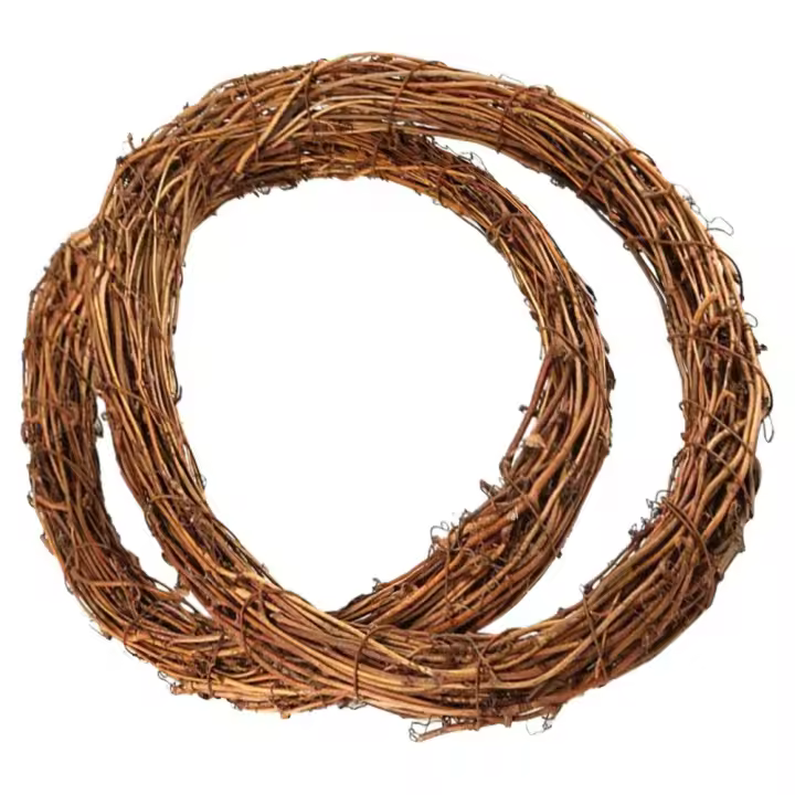 Corona De Rattan Natural Redonda DIY Con Ramas Y Ramas Para Decoración De Fiesta De Cumpleaños Boda Y Navidad Personalizable En Tamaños Variados - 1