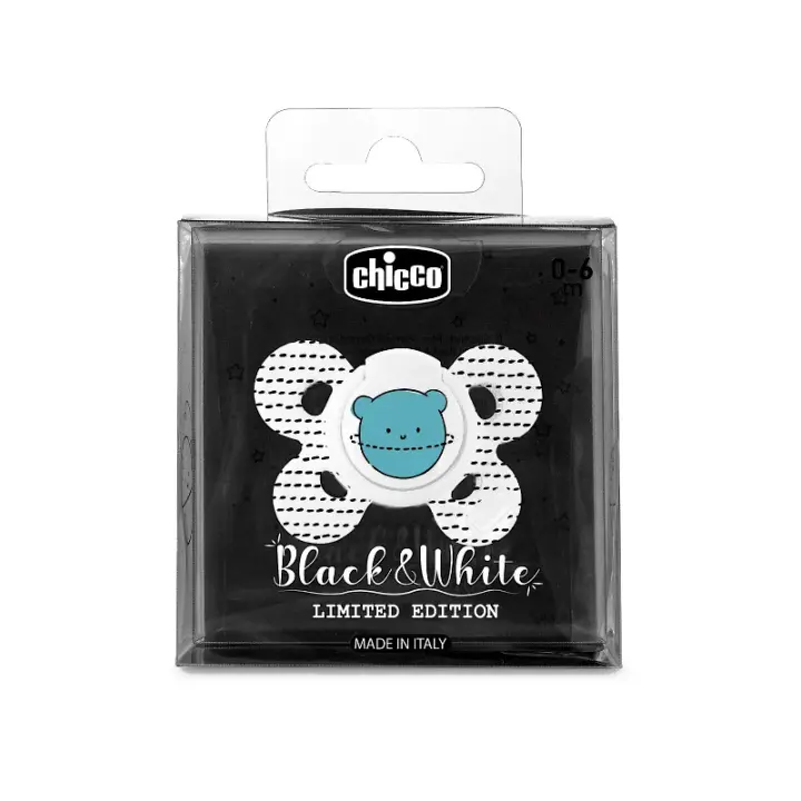 CHICCO CHUPETE PHYSIOFORMA COMFORT BLACK & WHITE 0-6 M - 1