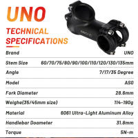 UNO MTB Manillar De Bicicleta Aluminio Ultraligero 7 17 35 Grados 31.8mm Longitudes Varias Desde 60 Hasta 130mm Para Road Bicycle - details 2