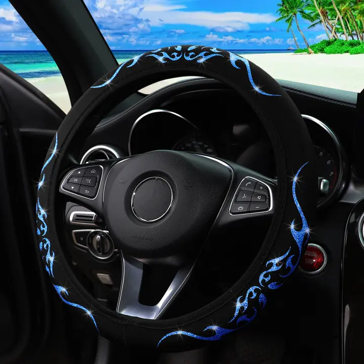 Cubierta De Volante Dinámica De Tótem De Llama Brillante Para Coche Sin Anillo Interior Ajuste Para 14.5-15 Pulgadas Accesorios Automotrices - 1