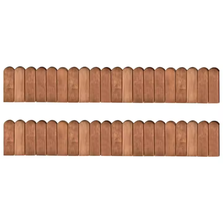 vidaXL Rollos de borde de jardín 2 uds madera pino impregnada 120 cm - 1
