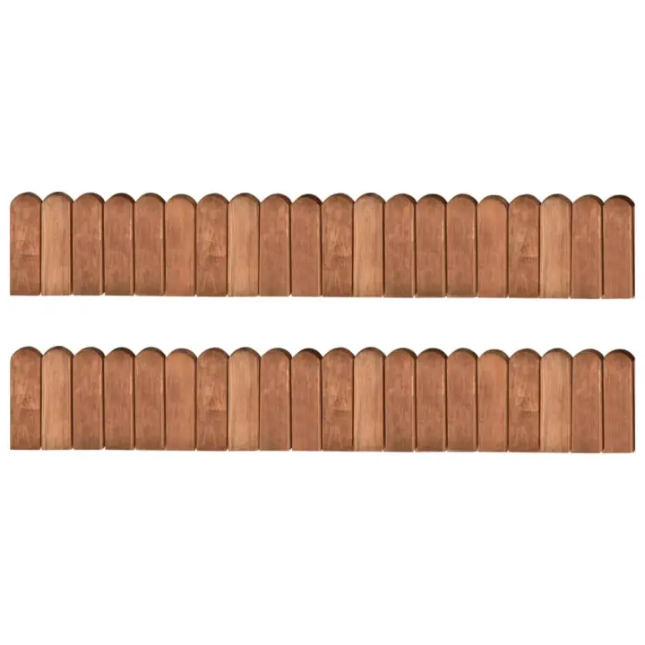 vidaXL Rollos de borde de jardín 2 uds madera pino impregnada 120 cm - 1