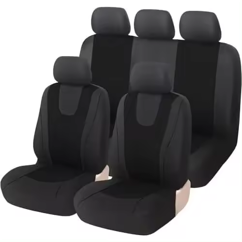 Juegos de fundas para asientos de coche para Toyota Corolla Cross Hybrid 2023 2024, fundas protectoras delanteras y traseras, transpirables, cómodas, kit envolvente completo, accesorios compatibles con airbag, color negro - 1