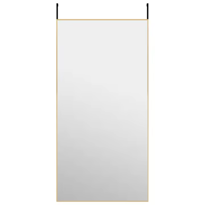 Espejo de Puerta Cristal y Aluminio Dorado 50x100 cm, Espejo de maquillaje - 1