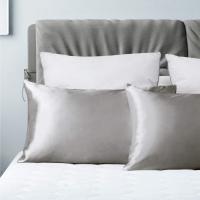 Juego de 2 fundas de almohada de satén para Cabello y piel de color gris Pletado de 20x30 pulgadas - Juego de 2 fundas de almohada de satén con Cierres type sobre - details 1