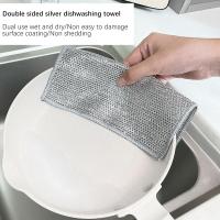 10PCS,Multipurpose Wire Dishwashing Rags for Wet and Dry, Resuable Kitchen Microfibre Cleaning Cloth (monolayer) - details 2