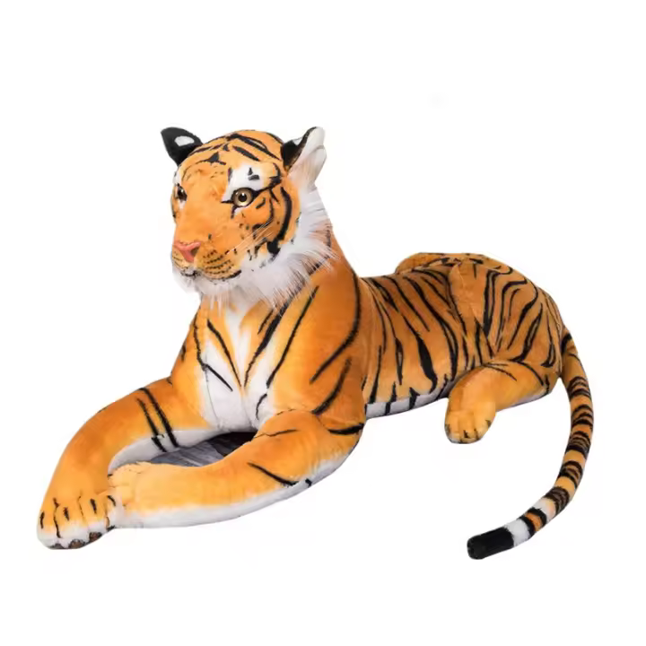 Jaguar De Tigre Blanco Gigante Peluche Realista Juguetes De Animales Silvestres Simulación Muñeco De Peluche Para Niños Regalos De Cumpleaños Decoración Suave Y Realista - 1