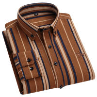 Camisa De Trabajo Para Hombre Otoño 2024 Cuello En V Manga Larga Patoleta Oxford Algodón 100% Estampado Regular Botones Tallas S~6XL - details 9