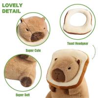 Bonita almohada de peluche de capibara con tostada para llevar, peluches de capibara de pan kawaii, regalos para abrazar, 30 cm - details 2
