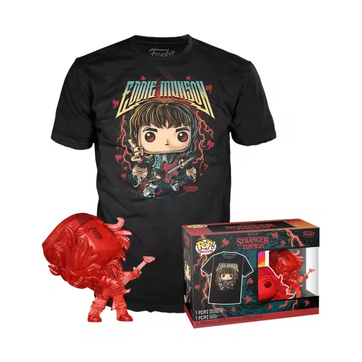 Funko Pop & Tee Hunter Eddie con guitarra camiseta talla M 79263 STRANGER THINGS FUNKO - 1