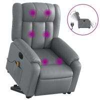 vidaXL Sillón de masaje elevable eléctrico cuero sintético Negro, Crema, Marrón Sillon Dormitorio Sillon Comodos Silla Relax Sillón Sofá - details 0