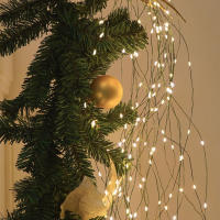 Luces De Rama Branch 2M Guirnalda Verde Con Alambre Operadas Por Batería Para Decoración De Navidad Y Bodas En Interior - details 1