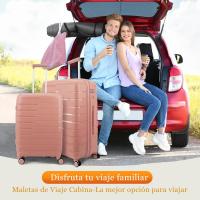 Maletas de Viaje Trolley Rígida, Equipaje de Mano,Maleta de Cabina Rígida Polipropileno con 4 Ruedas Dobles 360° y Cierre de Combinación, Maletas de Viaje Pequeñas y Grandes Ligeras - details 4