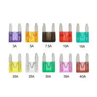 Kit De Fusibles Para Coche Y Camión Mini Blade 100pcs Variedad De Amperajes 40A 3A 5A 7.5A 10A 15A 20A 25A 30A 35A - details 4