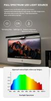 Lámpara De Escritorio LED USB Dimmable 3 Colores 33cm 50cm Luz De Pantalla De Computadora Colgante Para Estudio Y Lectura Moderna - details 4