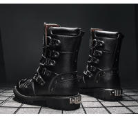 Botas De Ciclismo Para Hombres De Cuatro Estaciones Botas De Motocicleta Al Aire Libre De Talla Grande Altas En Cuero Casual Antideslizantes Estilo Británico - details 15