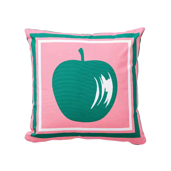 Cojin 40x40cm 144tc 100%algodon rosa con manzana verde benetton fruits be - 1