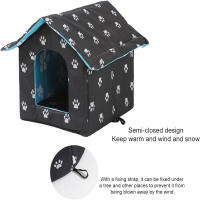 Casa De Gato Impermeable Para Exteriores Villa De Tienda Para Perros Refugio Plegable Para Mascotas Casa De Gatos Collapsible - details 2