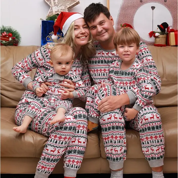 Pijamas De Navidad Para Familia 2023 Adecuado Para Padres Y Hijos Ropa De Año Nuevo Talla 4-6Años Estilo Divertido Y Cálido Conjunto De Pijamas Unisex - 1