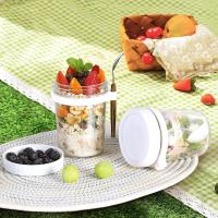 Tarros de Avena, envase de Oats con Tapa y Cuchara, almacenamiento de Cereales (blanco2) envase - details 0