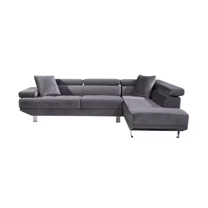 Sofa Rinconera Chaise Longue Executive gris 262x190cm vista de frente lado derecho - 1