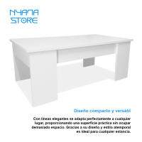 Mesa de Centro Elevable Nyana Home | Mesa Multifuncional con Almacenaje Oculto | Tapa Superior Elevable | Salón Cuarto de Estar | Fácil Apertura | Bisagras Metálicas | Funcional y Versatil - details 0