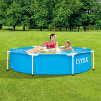 Intex Piscina Desmontable Redonda Metal Frame Familiar Color Azul, Material Resistente Triple Capa, Tubular, Infantil - details 3