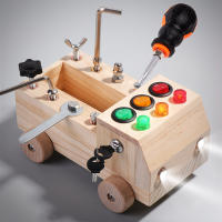 Juguete De Educar Montessori Para Niños Tablero Ocupado Con Interruptor De Madera LED Juego De Herramientas Con Tornillos Y Juntas Educativo Para Edad Preescolar - details 0