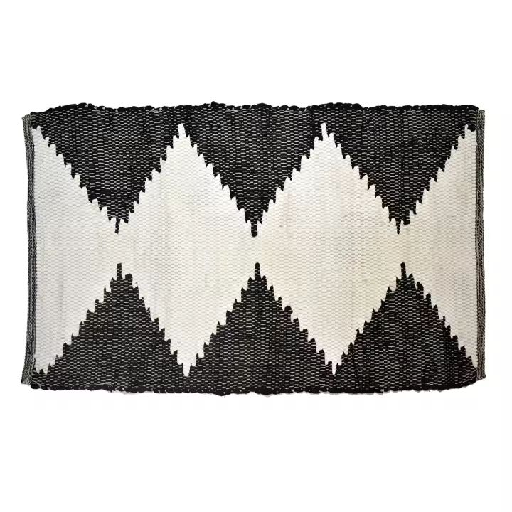 CAPRILO REGALOS & DECORACIÓN Alfombra Rectangular Decorativa Étnica de Algodón "Rombos". Decoración del Hogar. Regalos Originales. Dormitorios y Salón. Textil. 80 x 50 x 1 cm - 1
