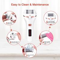 Lima Eléctrica para pies para durezas, removedor de callos Eléctrico para pedicura, potente Lima profesional recargable con 2 rodillitos Abrasivos, resistente a Agua IPX7. - details 2