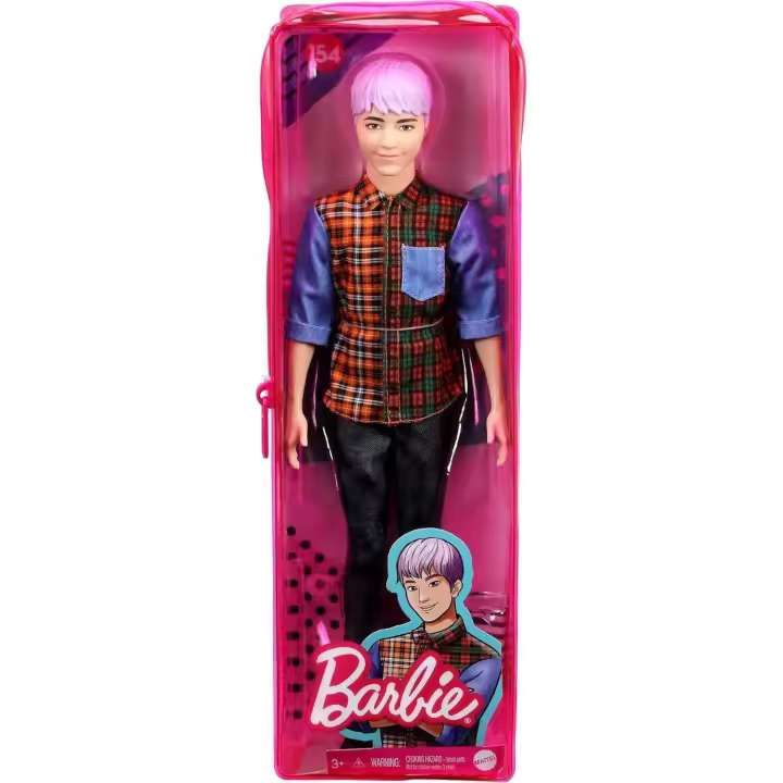 Barbie Ken Fashionista 154 Pelo Morado Camisa Cuadros Mattel GYB05 - 1