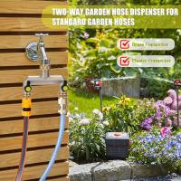 Divisor De Manguera Bidireccional 3/4 Pulgadas Aleación De Zinc Acero Inoxidable Para Jardinería Al Aire Libre Y Cuidado Del Césped - details 0