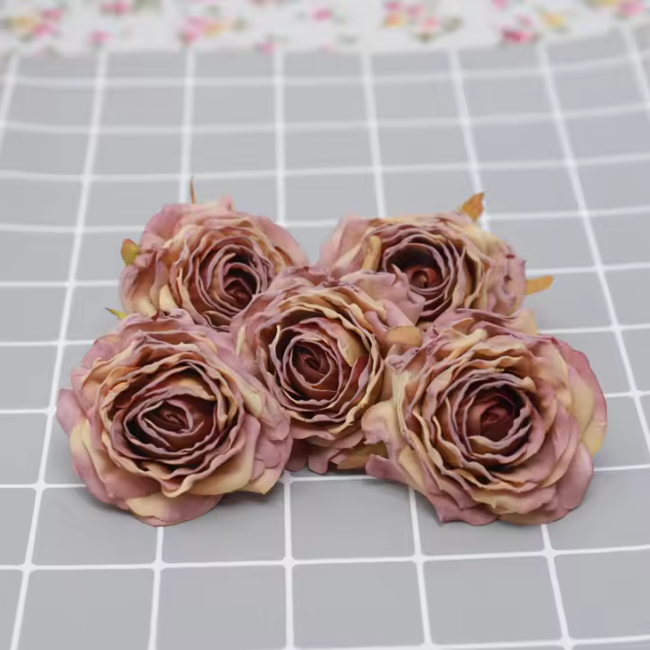 5pc Flores Artificiales De Seda Rosa Para Decoración De Hogar Fiesta De Navidad Boda Cumpleaños DIY De Flores Falsas Calidad Alta - 1