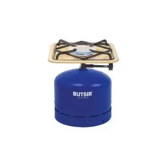 BUTSIR Fogón Pop Classic rosca universal para botella Azul Fogón-cocina a gas con base esmaltada de gran calidad. Robusto quemador de gran potencia. Parrilla desmontable. - 1
