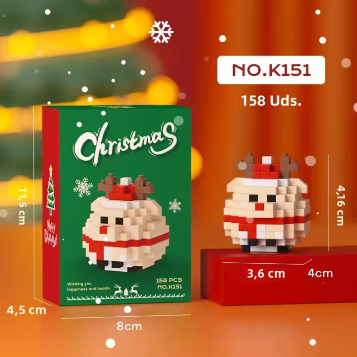 Mini Bloques De Construcción Navideñas Con SANTA CLAUS MUÑECO DE NIEVE CIervo Y Árbol Para Decoración De Navidad Juguete De Puzzle Para Niños Regalos De Xmas - 1