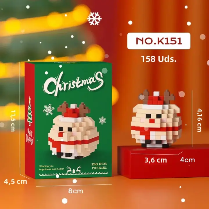 Mini Bloques De Construcción Navideñas Con SANTA CLAUS MUÑECO DE NIEVE CIervo Y Árbol Para Decoración De Navidad Juguete De Puzzle Para Niños Regalos De Xmas - 1