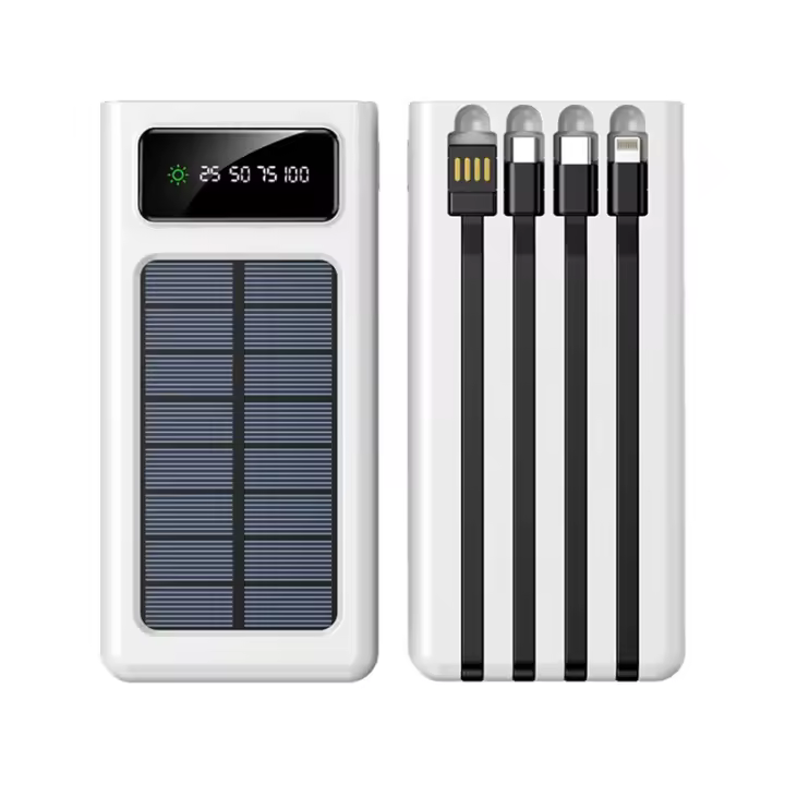 Cargador portátil Solar Power Bank 12000Mah/20000Mah Gran Capacidad Incorporado 5 Salidas Y 3 entradas Cable y Internal Compatible con Todos Los teléfonos Inteligentes y Dispositivos USB - 1