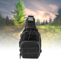 Bolsa de pecho para hombre de gran capacidad Oxford bolsa de pecho impermeable con correa de hombro ajustable negro tamaño libre W - details 3
