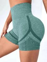 Shorts De Yoga Para Mujer Talla M-L Cintura Alta Shorts De Gimnasio Levantamiento De Glúteos Running Sportswear Polyester Spandex - details 11