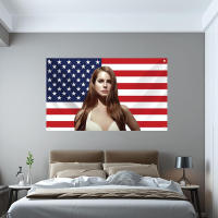 Bandera De Estados Unidos Lana Del Rey Tapestría Divertida 3x5 FT Con Cuatro Ganchos Para Dormitorio De Colegio Habitación Del Hombre Cueva Hombre - details 1