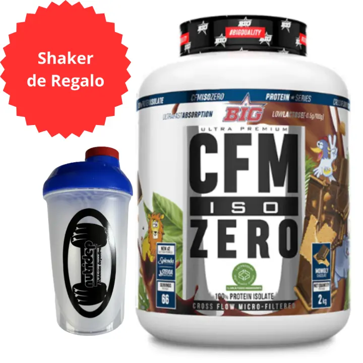 Big CFM Iso Zero sabor Mowgly Chocolate 2Kg - Proteina Aislada - Isolate Protein - aislado de proteína de suero Lacprodan® SP-9225 Instant obtenido mediante proceso de microfiltración de flujo cruzado en frío exclusivo de Arla® Foods Ingredients. - 1